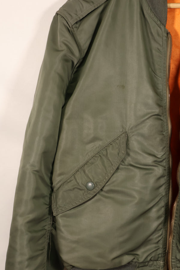 Real early 1960s USAF L2-B flight jacket with damaged ribs, no zipper slider