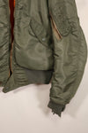 Real early 1960s USAF L2-B flight jacket with damaged ribs, no zipper slider