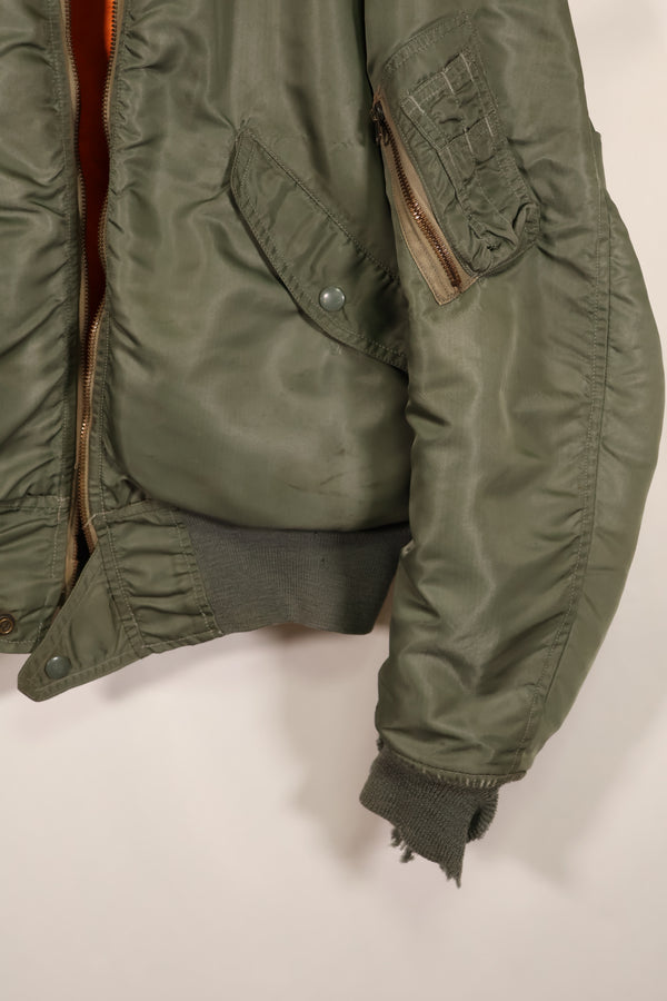 Real early 1960s USAF L2-B flight jacket with damaged ribs, no zipper slider