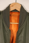 Real early 1960s USAF L2-B flight jacket with damaged ribs, no zipper slider
