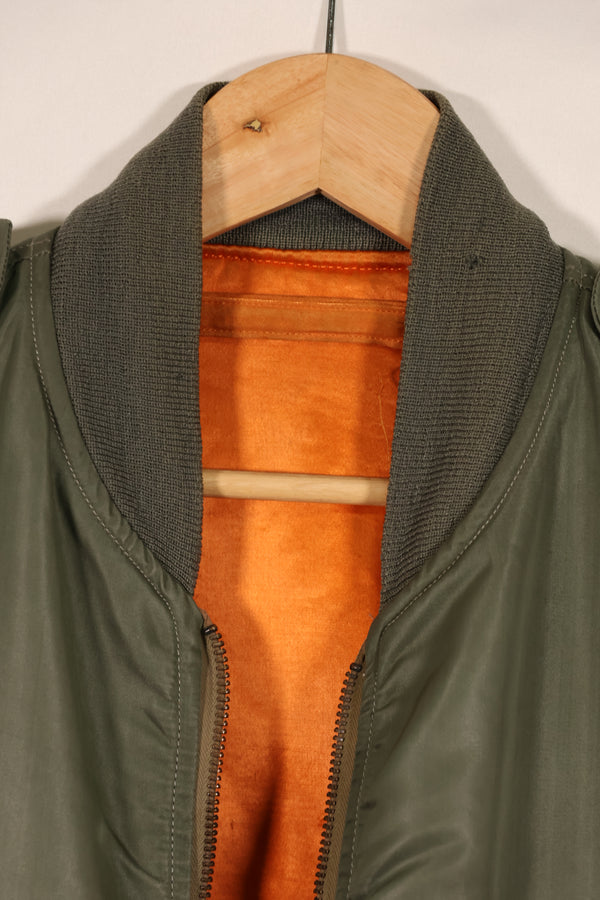 Real early 1960s USAF L2-B flight jacket with damaged ribs, no zipper slider