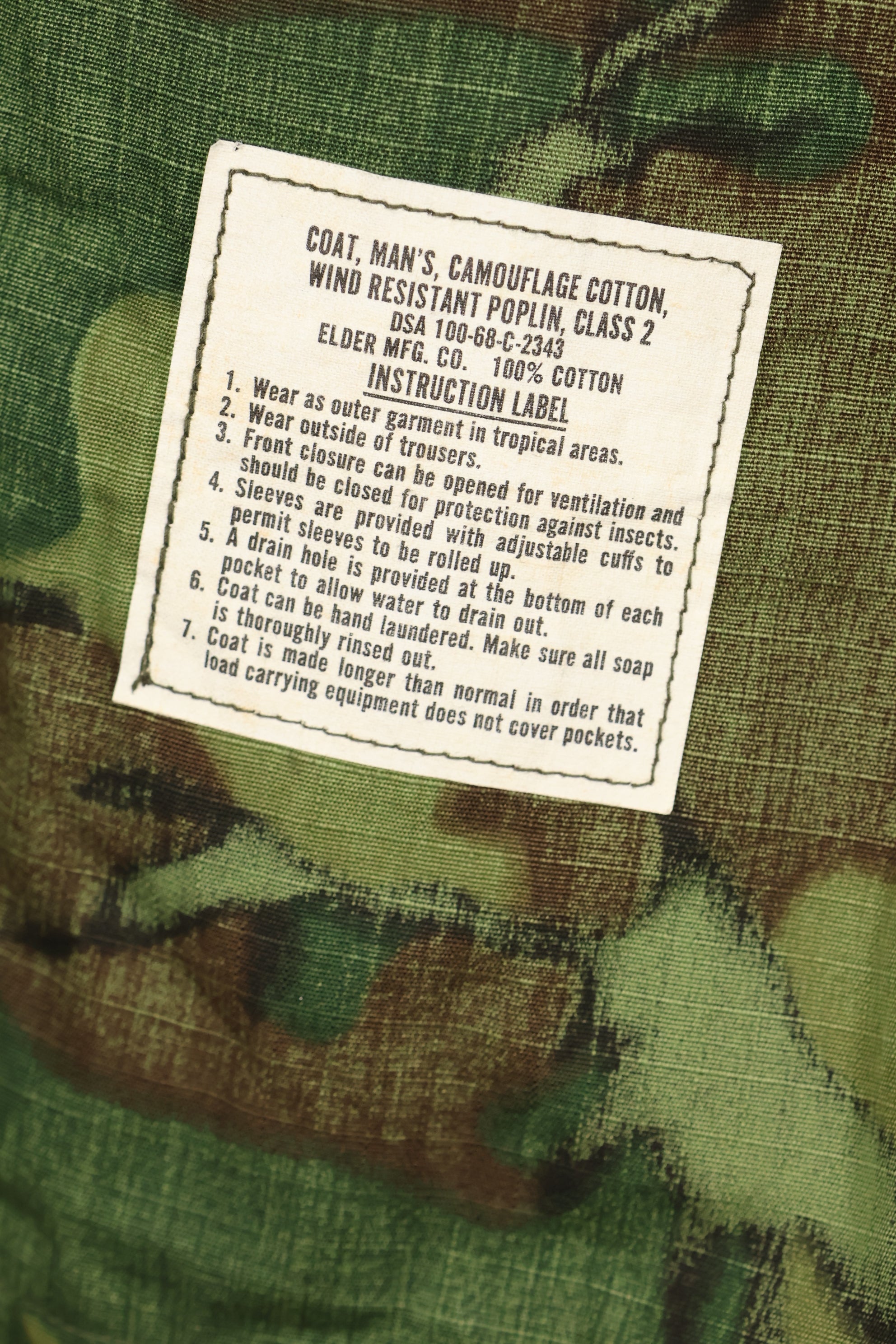 1968 Contract Deadstock M-S ERDL Green Leaf Camouflage Jungle Fatigue Jacket