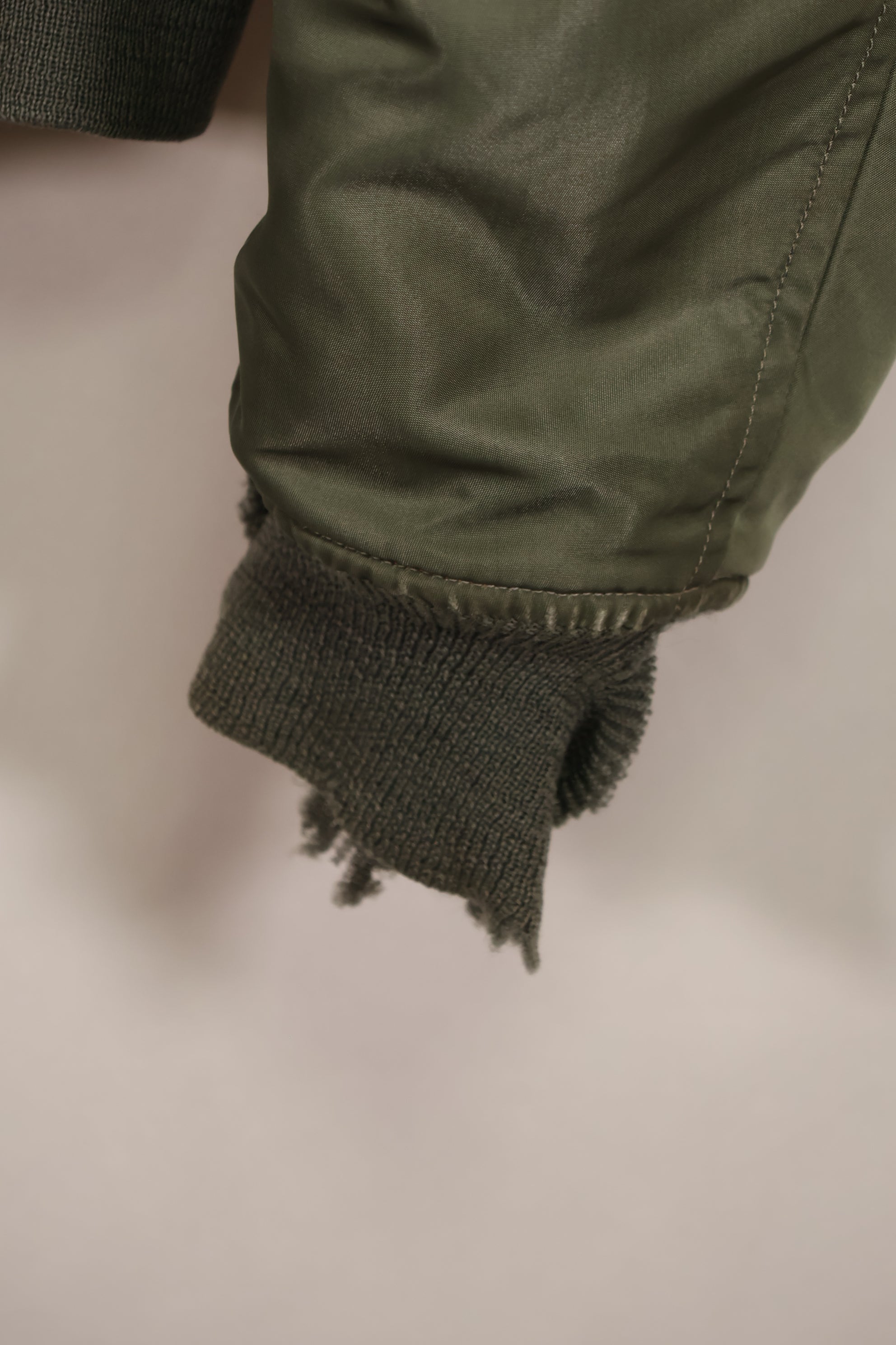 Real early 1960s USAF L2-B flight jacket with damaged ribs, no zipper slider