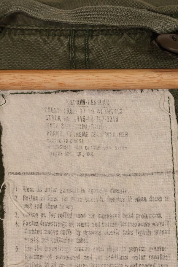 สัญญาปี 1978 M-R M65 เสื้อฮู้ดสนาม วัสดุเปลือกนอกเท่านั้น มือสอง สภาพ B