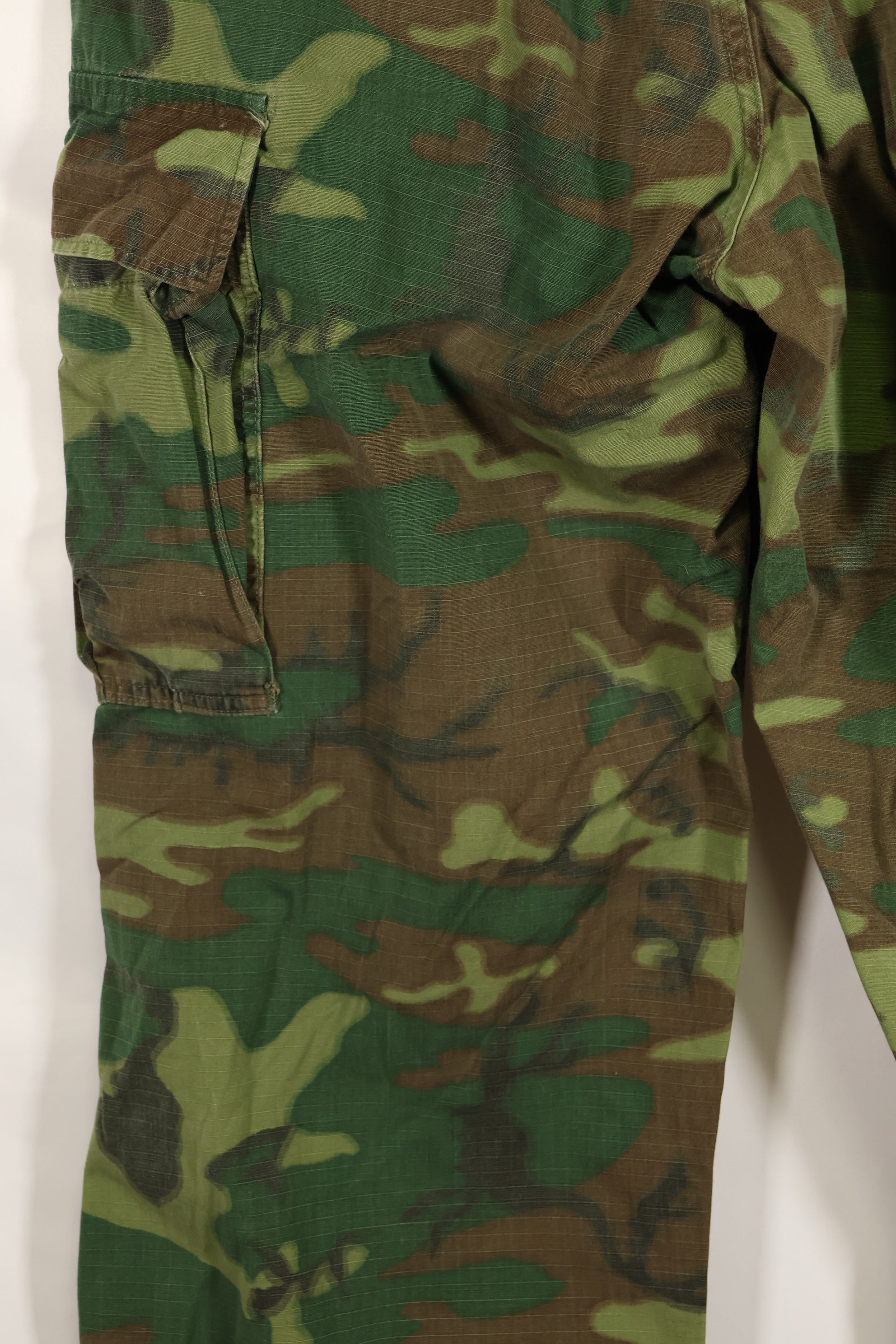 1969年契約　M-S　リップストップ　ERDL迷彩　ジャングルファティーグ　パンツ　褪色あり　中古品