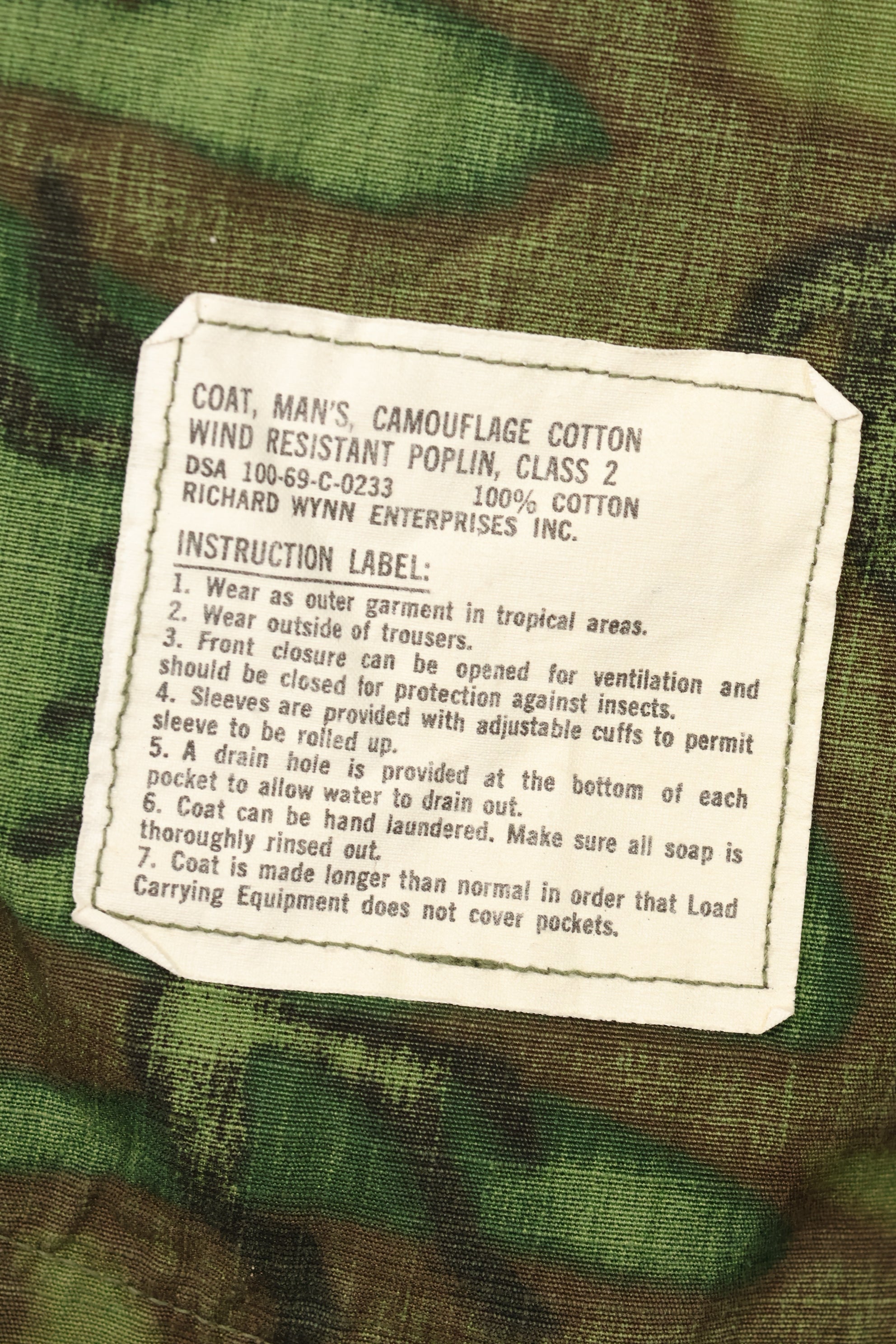 เสื้อแจ็คเก็ตพรางลาย ERDL Ripstop รุ่น Contract L-S Jungle Fatigue ปี 1969 – มือสอง