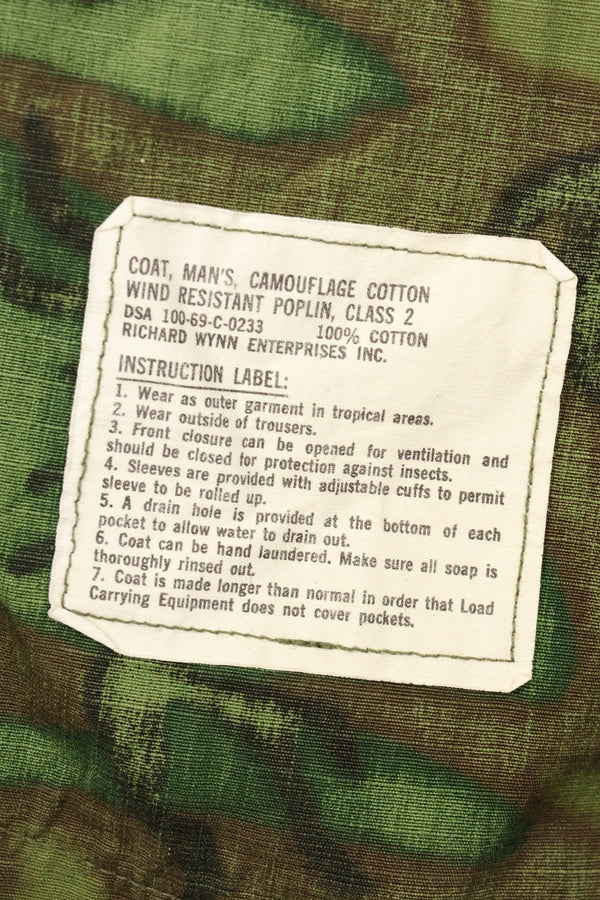 เสื้อแจ็คเก็ตพรางลาย ERDL Ripstop รุ่น Contract L-S Jungle Fatigue ปี 1969 – มือสอง