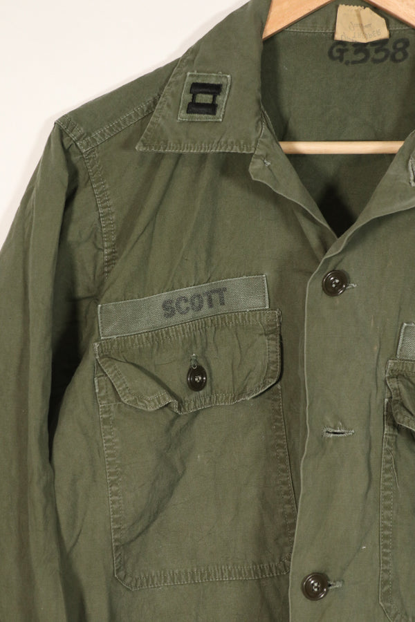 実物　アメリカ軍　OG-107 ポップリン製　PX品　ユーティリティシャツ　中古品　パッチ後付け