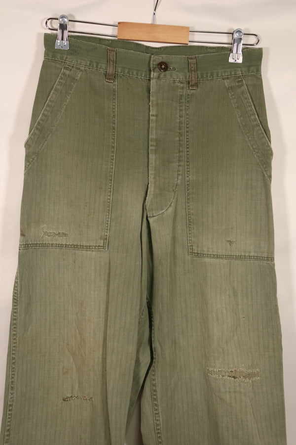 Real WWII 1940s USMC P42 HBT Pants, US Marine Corps, used.