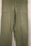Real WWII 1940s USMC P42 HBT Pants, US Marine Corps, used.