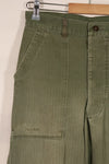 Real WWII 1940s USMC P42 HBT Pants, US Marine Corps, used.