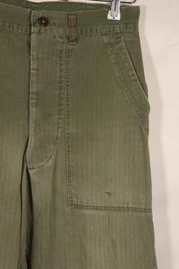 Real WWII 1940s USMC P42 HBT Pants, US Marine Corps, used.