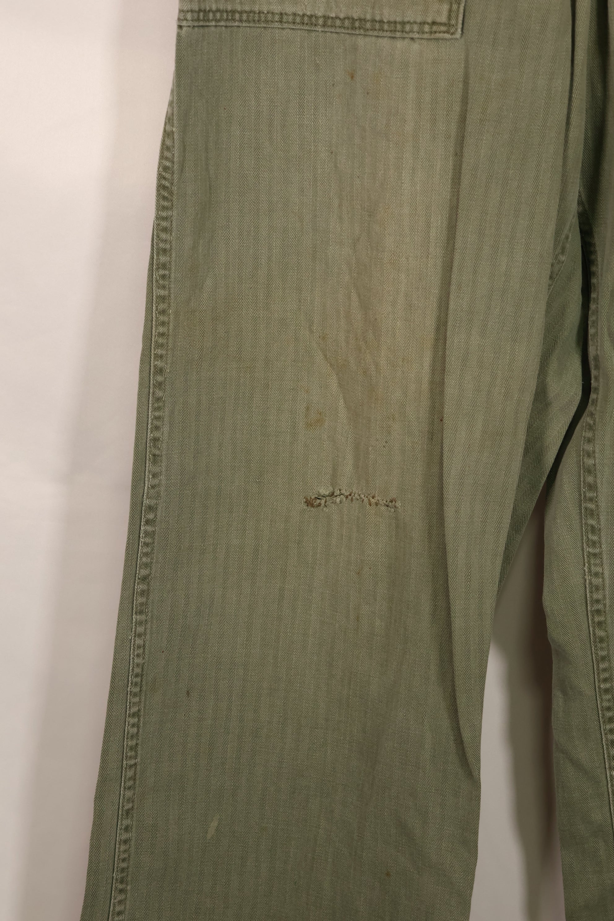 Real WWII 1940s USMC P42 HBT Pants, US Marine Corps, used.