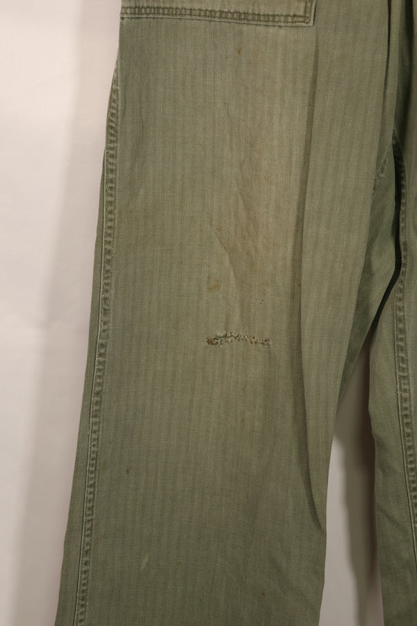 Real WWII 1940s USMC P42 HBT Pants, US Marine Corps, used.