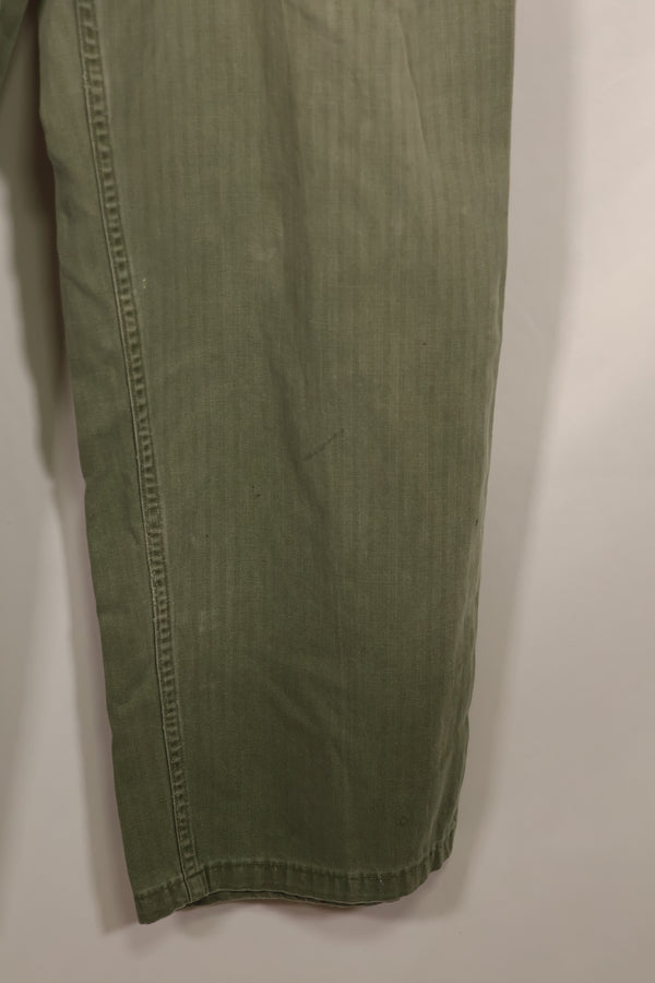Real WWII 1940s USMC P42 HBT Pants, US Marine Corps, used.