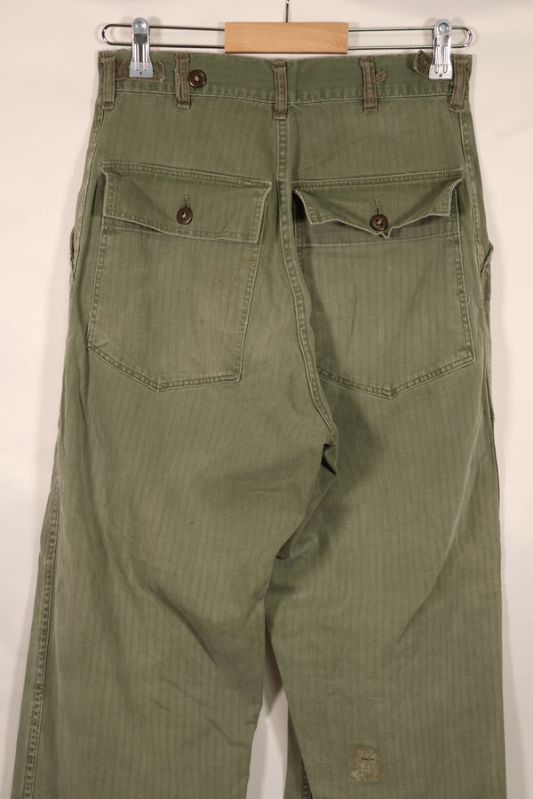 Real WWII 1940s USMC P42 HBT Pants, US Marine Corps, used.