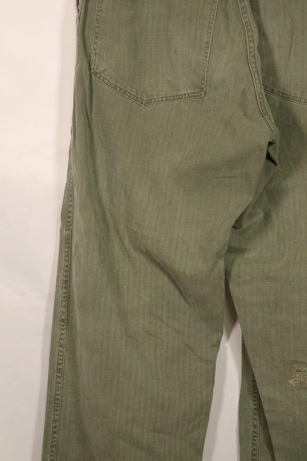 Real WWII 1940s USMC P42 HBT Pants, US Marine Corps, used.