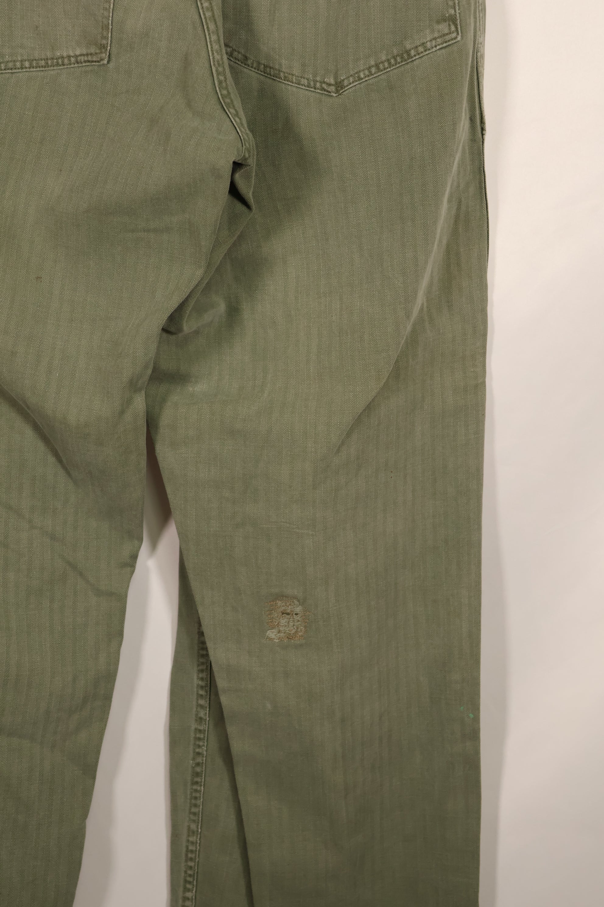 Real WWII 1940s USMC P42 HBT Pants, US Marine Corps, used.