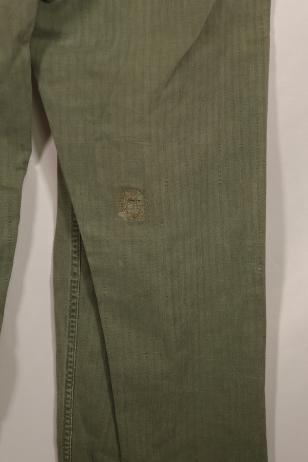 Real WWII 1940s USMC P42 HBT Pants, US Marine Corps, used.