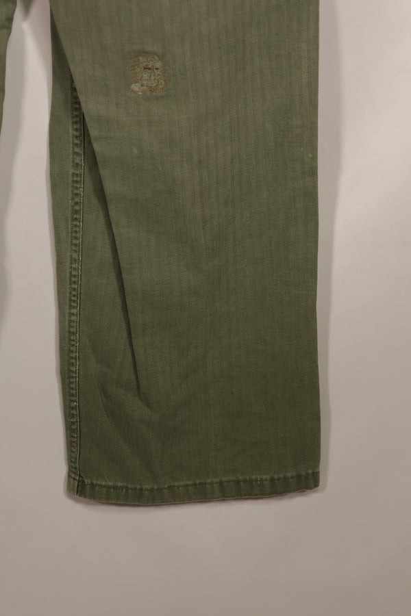 Real WWII 1940s USMC P42 HBT Pants, US Marine Corps, used.