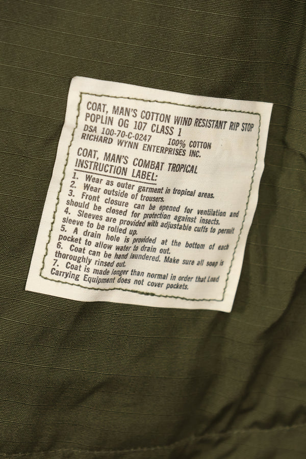 ของจริง ผลิตปี 1970 X-L-R สภาพใหม่ไม่เคยใช้ รุ่นที่ 4 แจ็คเก็ต Jungle Fatigue A