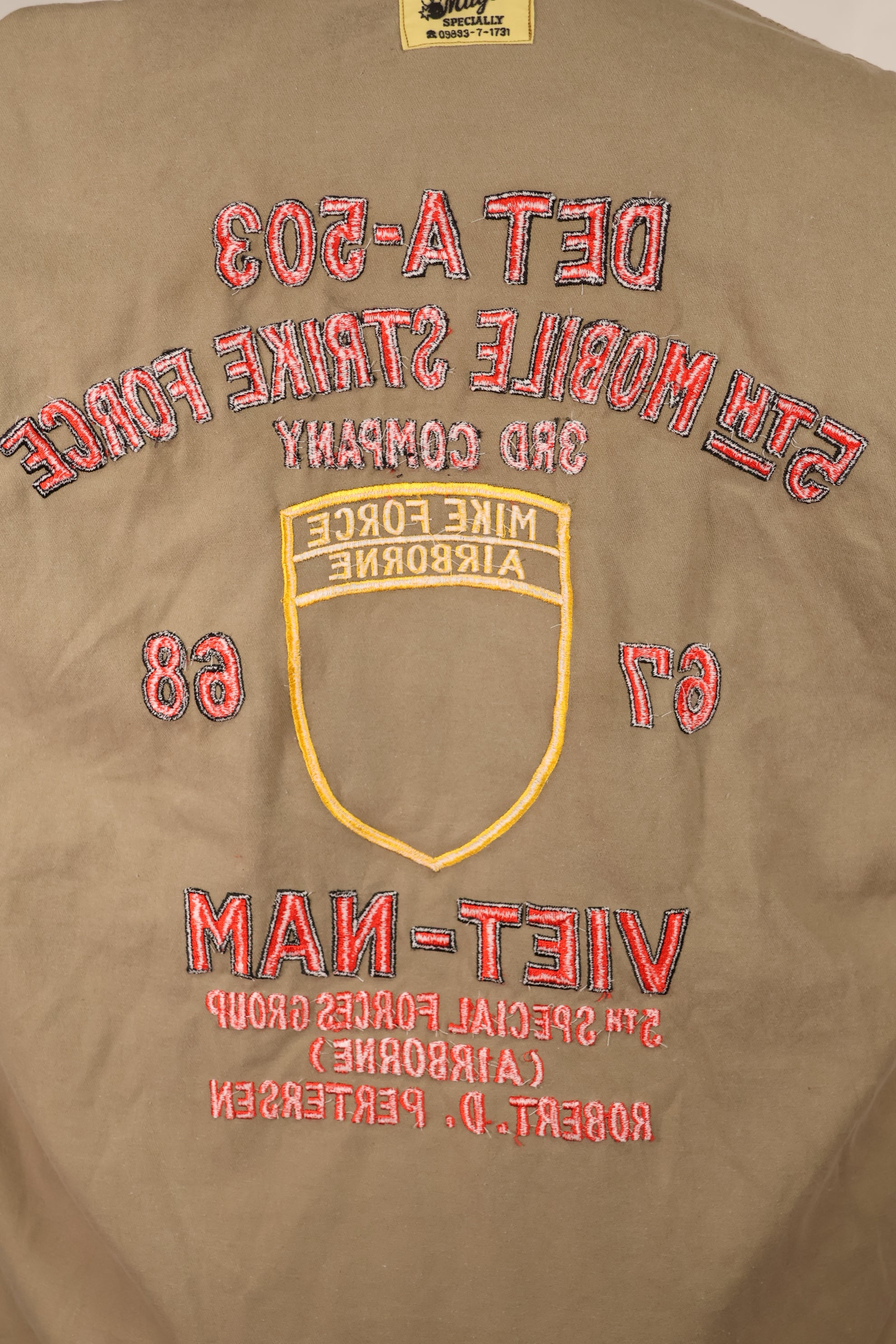 30% OFF [Limited Production]  Okinawa Mugi's Embroidery MILITARIA 1911 Silver Tiger US Cut Shirt Tour Jacket