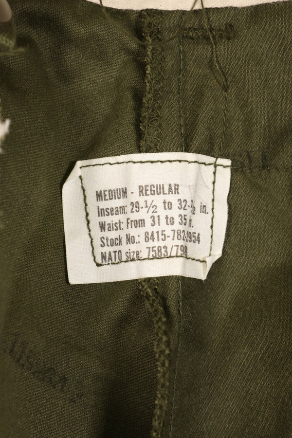 สัญญาปี 1974, M-R, ของใหม่ไม่ได้ใช้, กองทัพสหรัฐฯ, กางเกงสนาม M65, กางเกงคาร์โก้, สภาพดี, ของใหม่จากคลัง