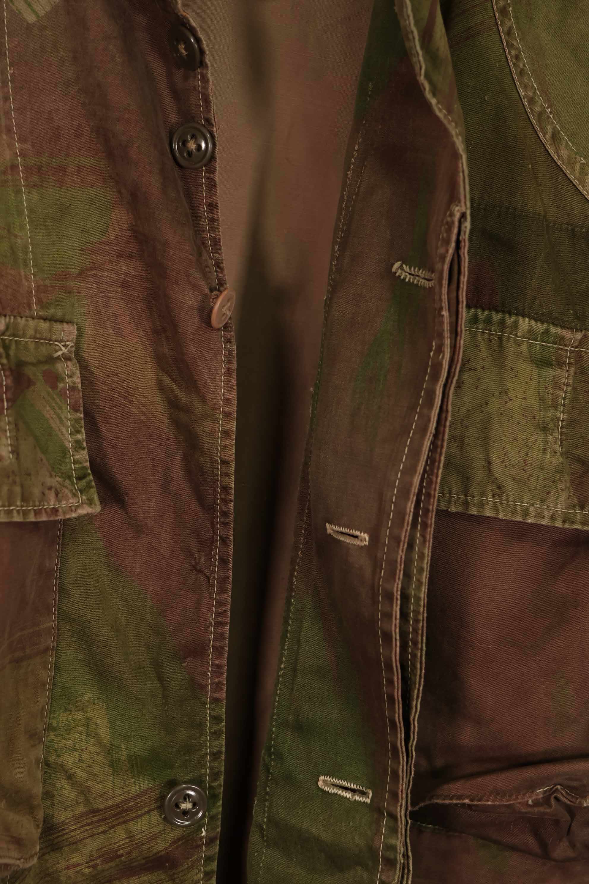 実物　1961年製　ARVN Windproof 迷彩　シャツ　薄手生地　ボタン欠損あり　レア品