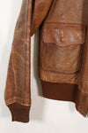 1940年代　サイズ 40　アメリカ陸軍航空隊 USAAF　A-2　フライトジャケット　スクアドロンパッチ付き　中古品