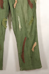 กางเกงยูทิลิตี้ MEDIUM OG-107 รุ่นต้นปี 1960, ประเภท I Baker Trousers, ลายพราง, ปรับเปลี่ยนสำหรับการใช้งานซุ่มยิง