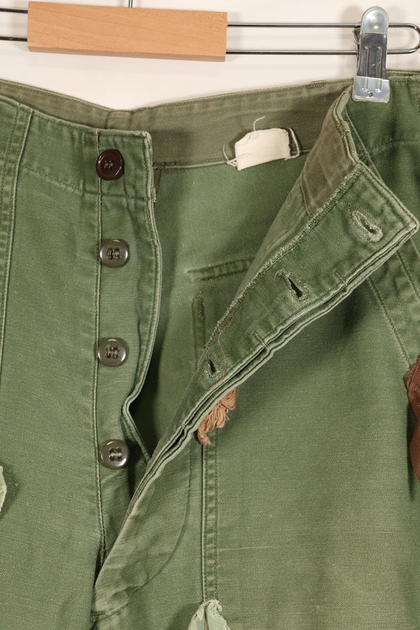 กางเกงยูทิลิตี้ MEDIUM OG-107 รุ่นต้นปี 1960, ประเภท I Baker Trousers, ลายพราง, ปรับเปลี่ยนสำหรับการใช้งานซุ่มยิง