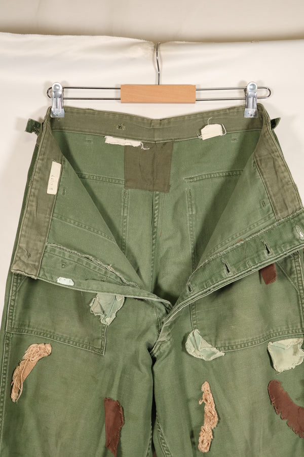กางเกงยูทิลิตี้ MEDIUM OG-107 รุ่นต้นปี 1960, ประเภท I Baker Trousers, ลายพราง, ปรับเปลี่ยนสำหรับการใช้งานซุ่มยิง