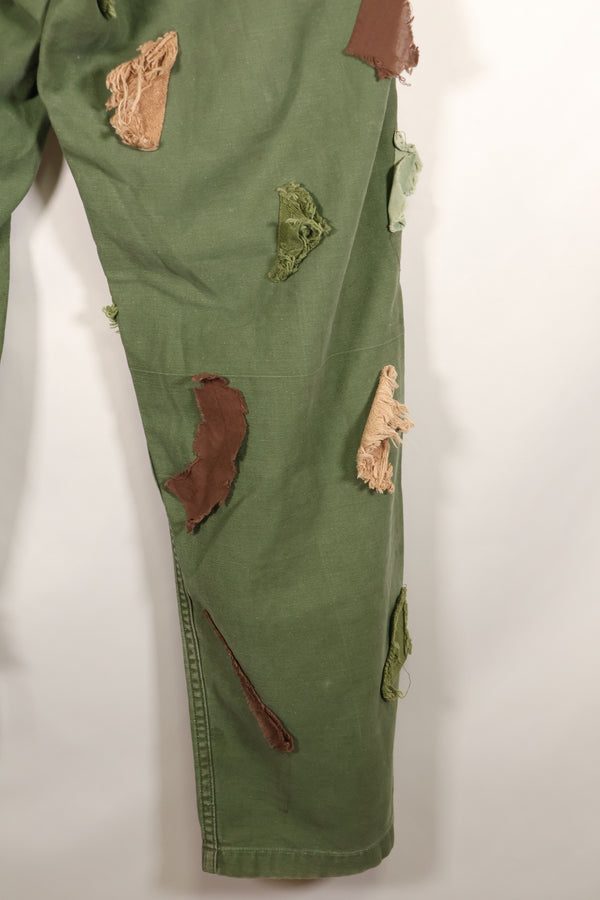 กางเกงยูทิลิตี้ MEDIUM OG-107 รุ่นต้นปี 1960, ประเภท I Baker Trousers, ลายพราง, ปรับเปลี่ยนสำหรับการใช้งานซุ่มยิง