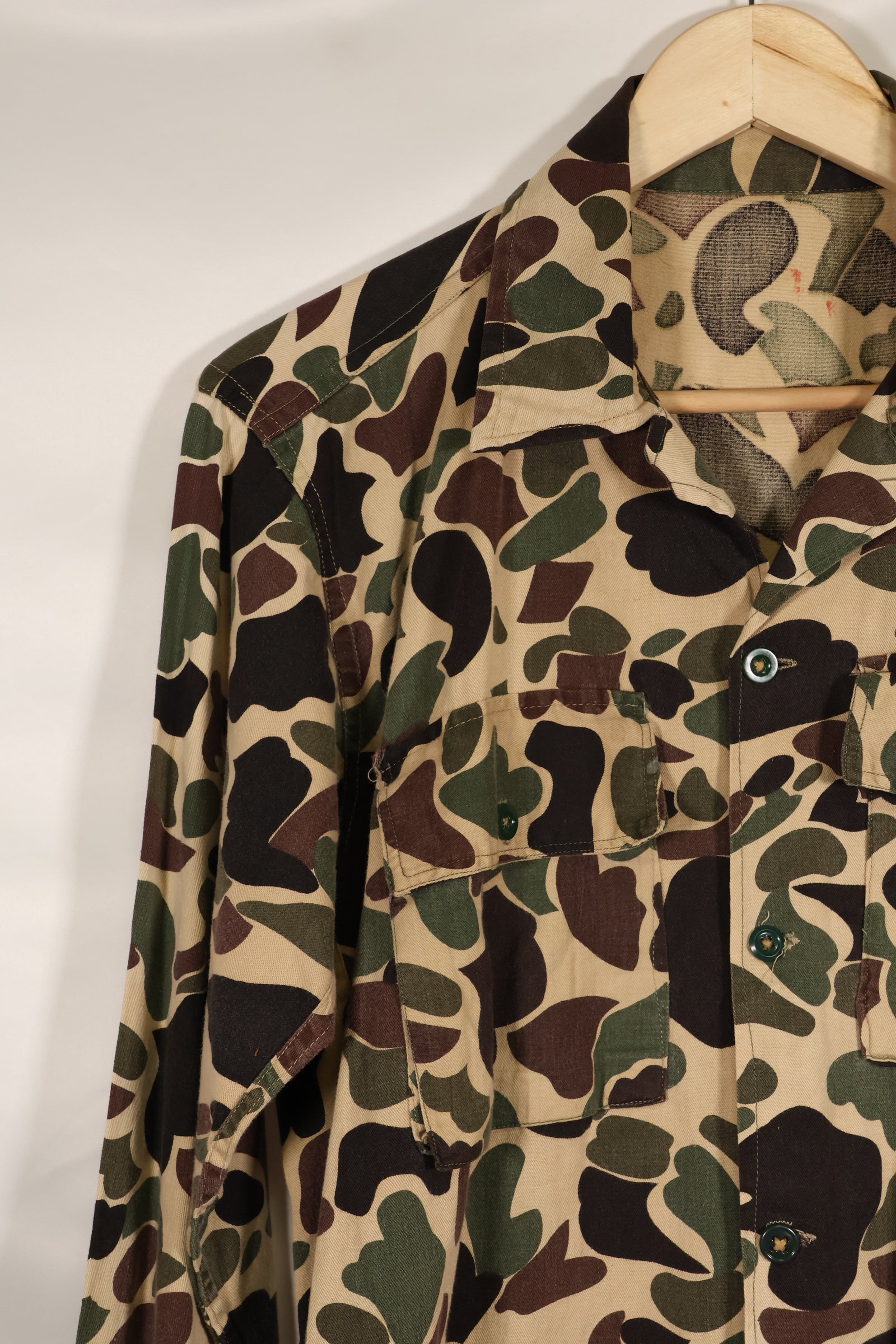 実物　アメリカ軍　CIDG ベオガム迷彩シャツ　薄手生地　状態良い