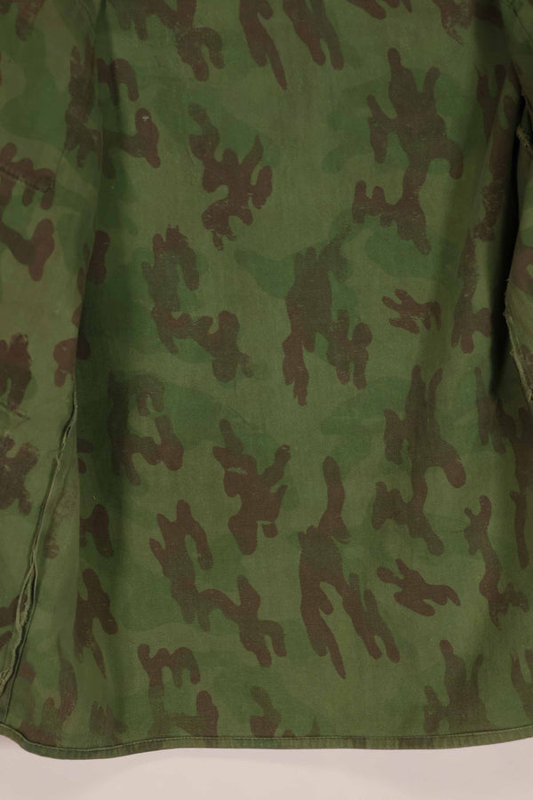 Real 1960s ARVN locally made camouflage shirt, worn, used.