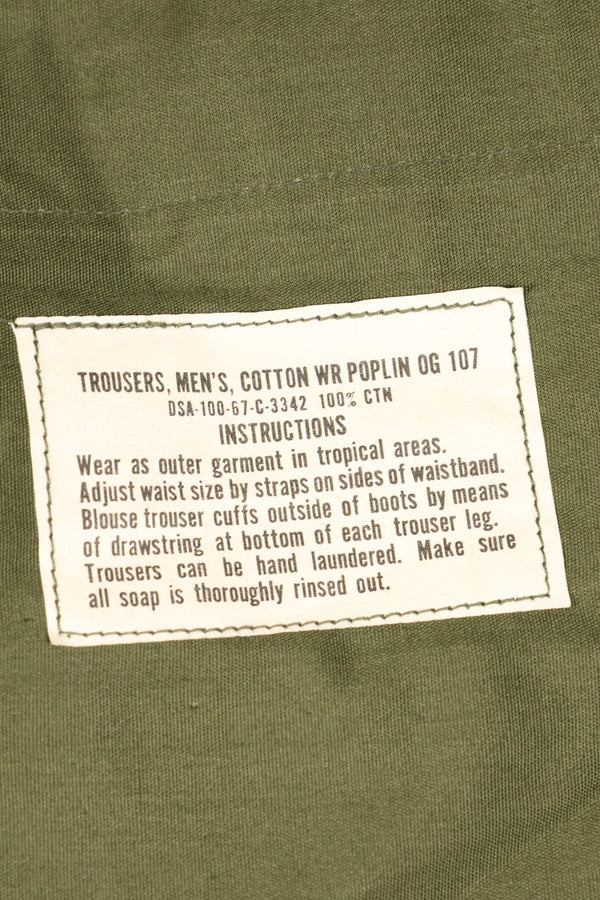 1967 Contract, Deadstock, L-R, 3rd Model Jungle Fatigue Pants, Good Condition, NOS
