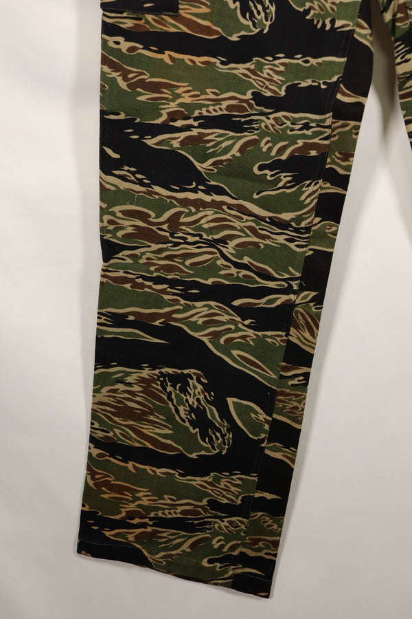 Mid-1960s Deadstock Early Gold Tiger Stripe Pants Size S-R US Cut