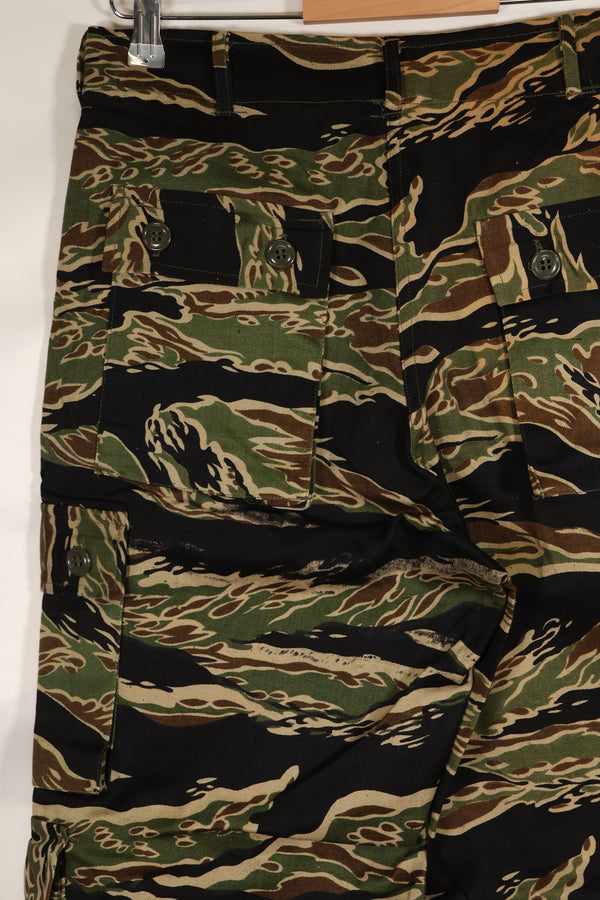 Mid-1960s Deadstock Early Gold Tiger Stripe Pants Size S-R US Cut