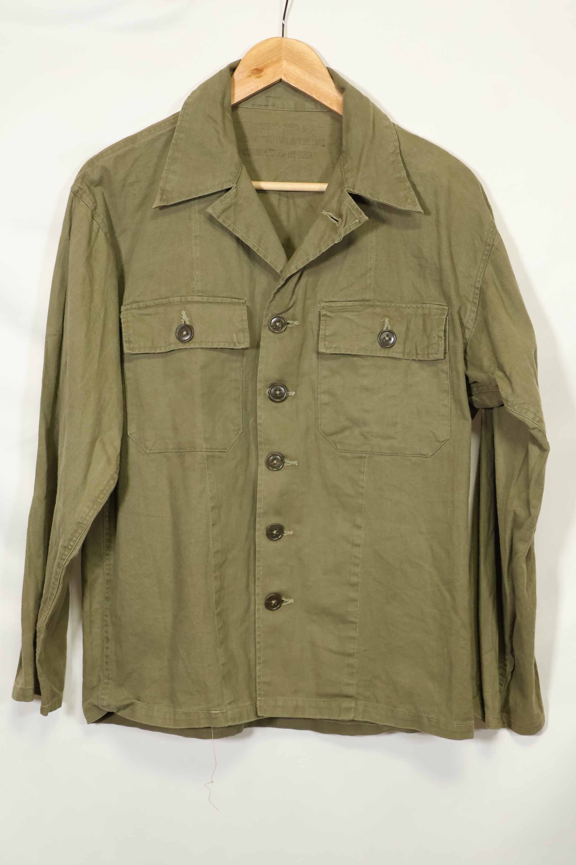 1960年代　沖縄CISO製　推定日本製　ローカルメイド　OG-107　ユーティリティシャツ　中古品