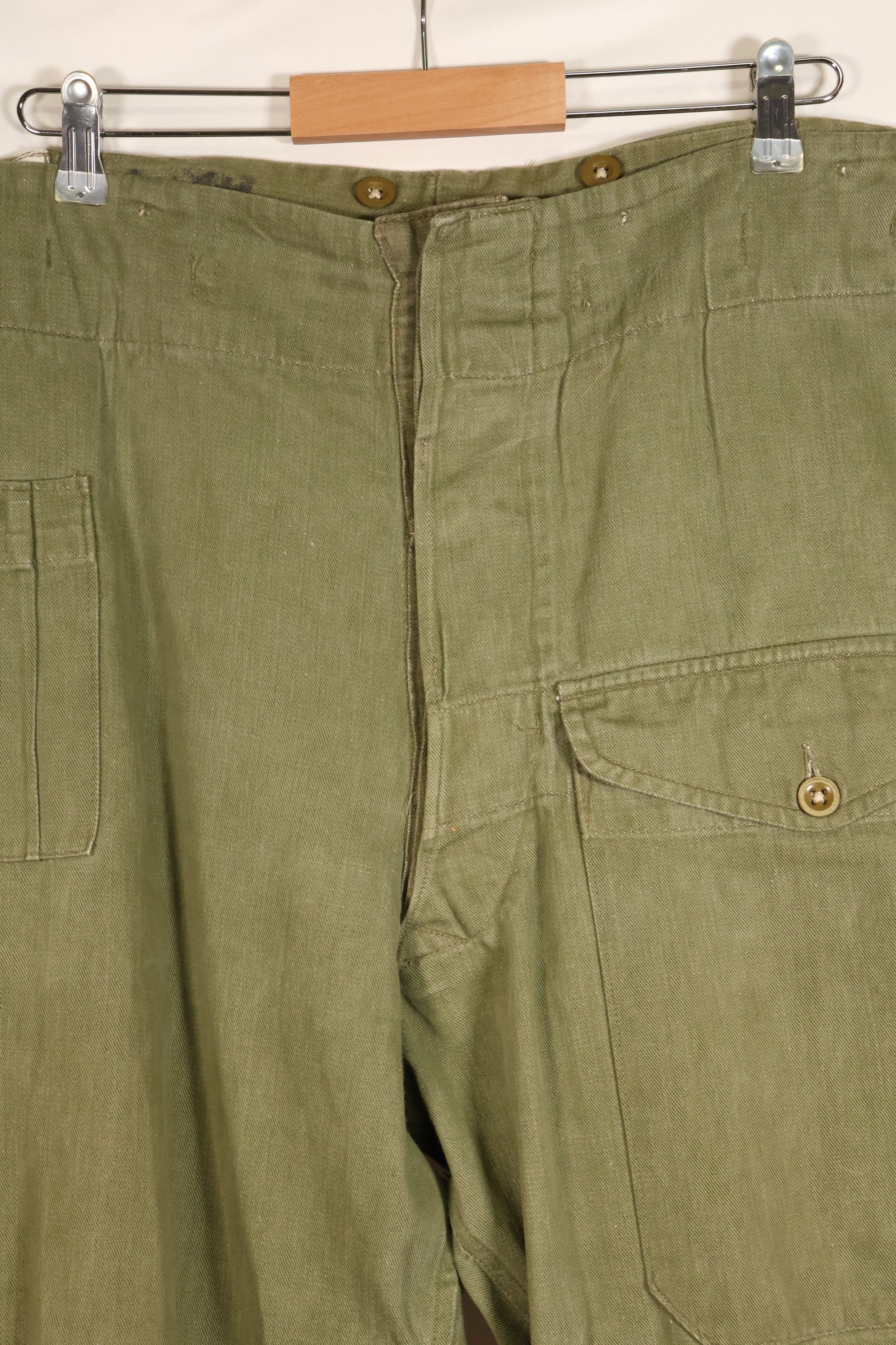 1950s, Size No. 6, British Army Battle Dress Denim Pants, Used