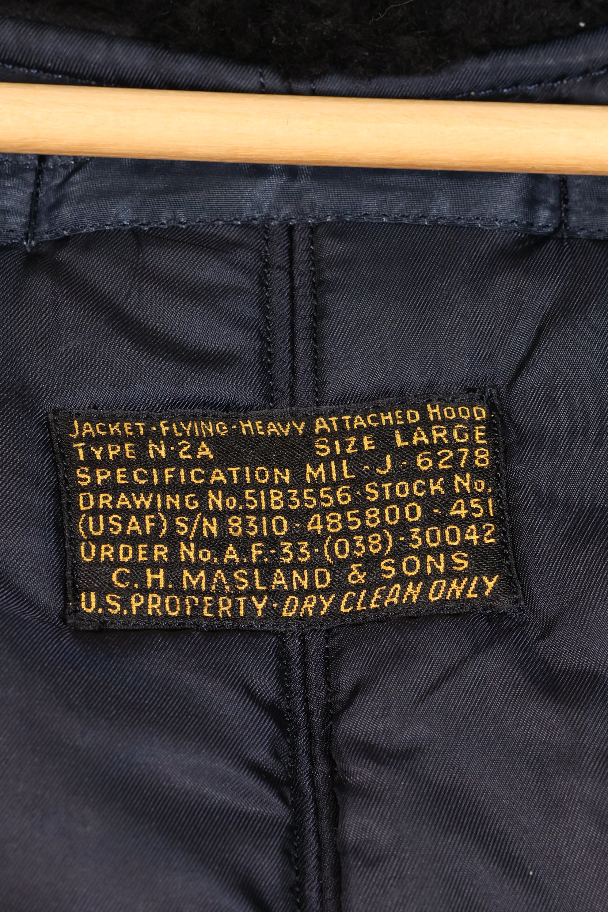 1950年代前半　LARGE　アメリカ空軍　N2-A　エアフォースブルー　寒冷地用フライトジャケット　中古品
