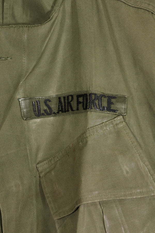 Circa 1967 L-S USAF Air Police 3rd Model Jungle Fatigue Jacket Short Sleeve Custom Used