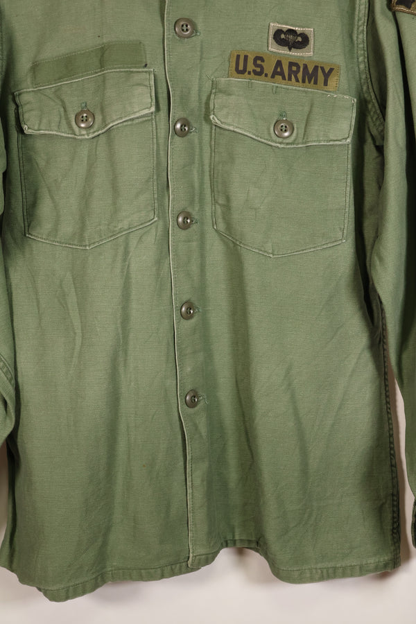 1968年契約　推定S~M　OG-107　ユーティリティシャツ　Type III　パッチ付　中古品