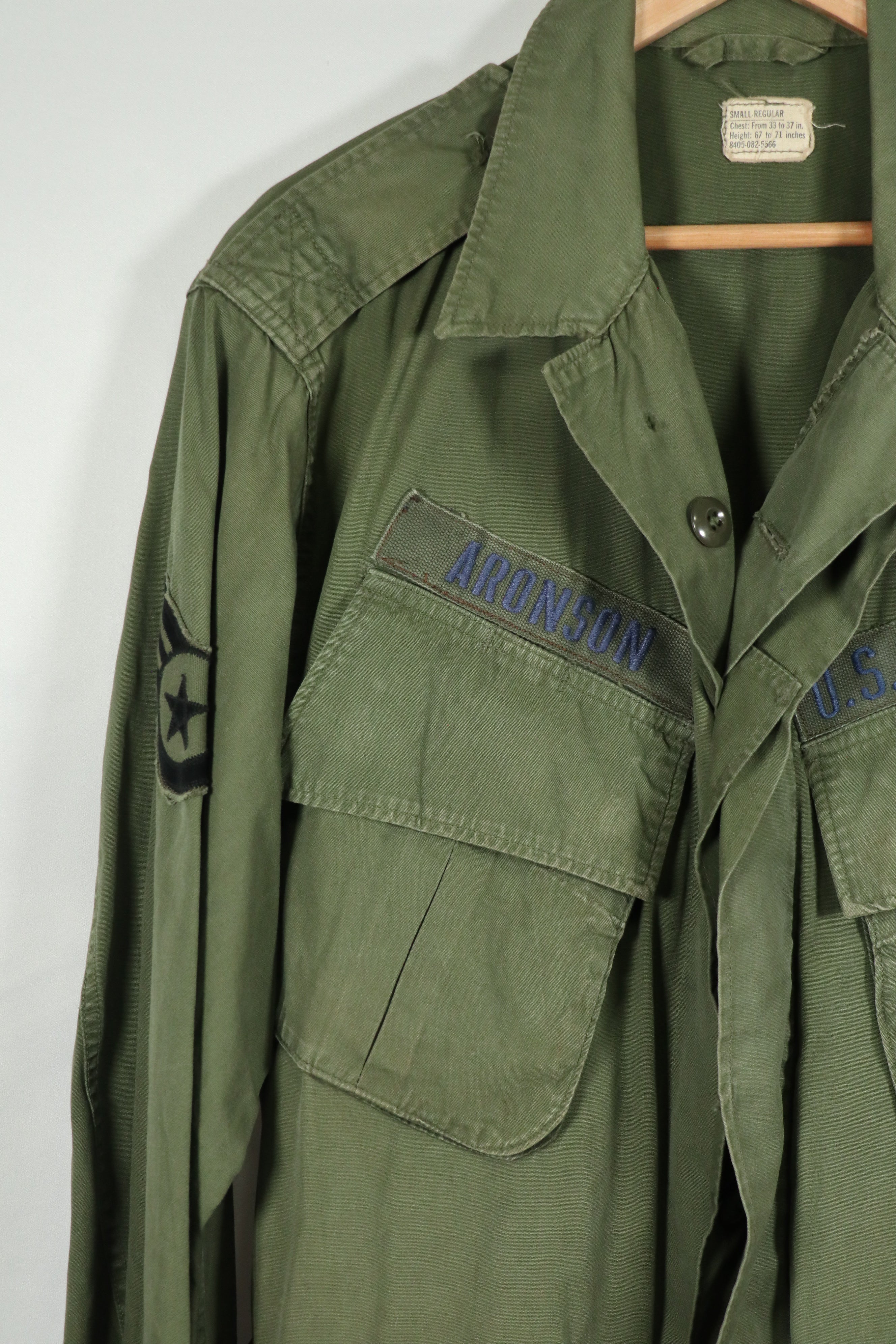 実物　2nd Model ジャングルファティーグ　ジャケット　SMALL-REGULAR USAFパッチ付き　後付け品
