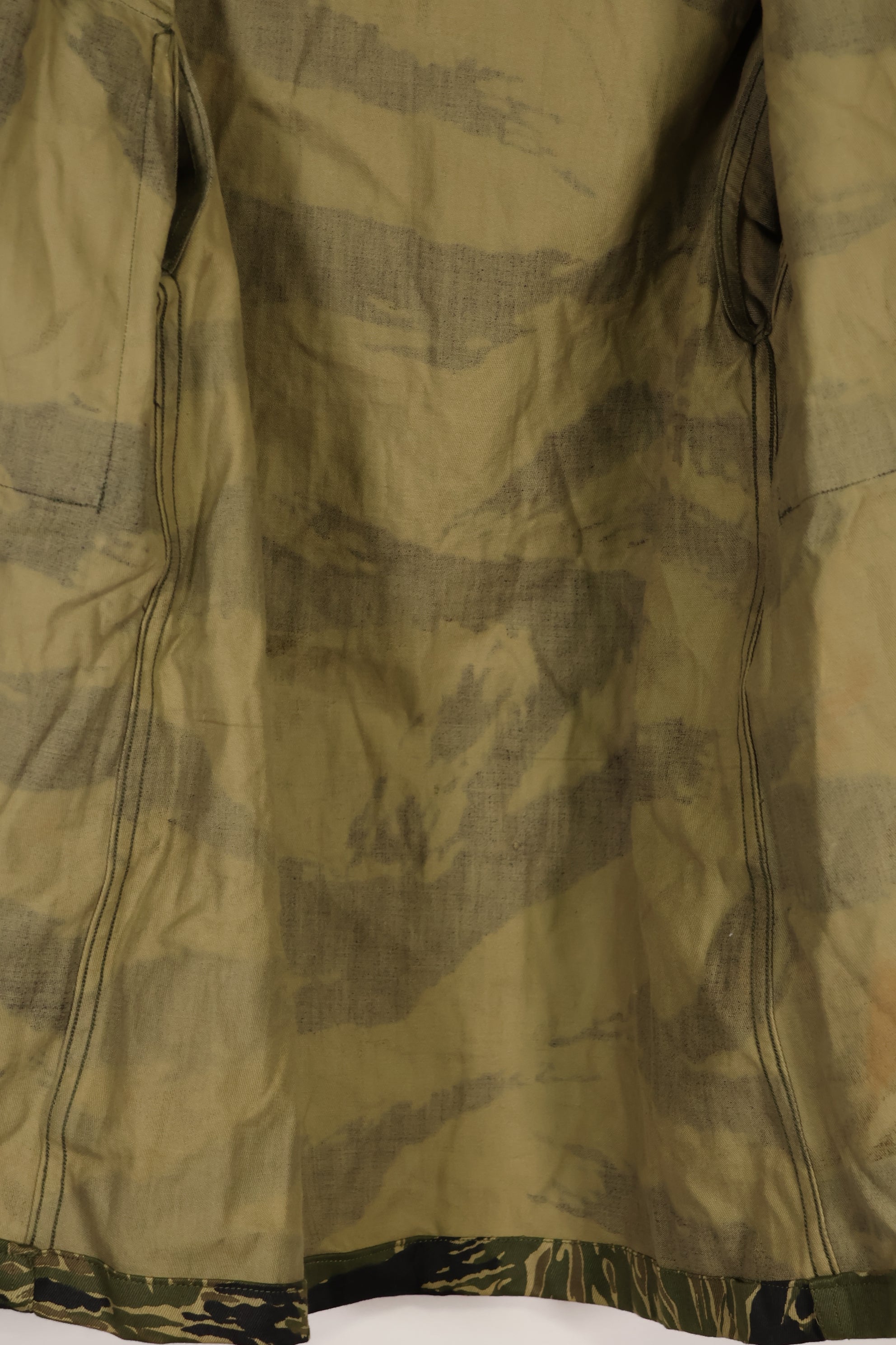 Dead stock Okinawa Tiger Tiger stripe US cut shirt US-S with Okinawa Inspected Stamp A