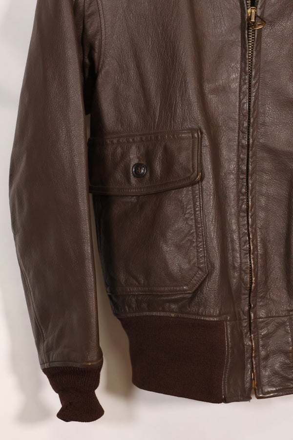 เสื้อแจ็คเก็ต G-1 Flight Jacket ของกองทัพเรือสหรัฐฯ มือสองจากช่วงปี 1950-1960 ไม่มีฉลากสัญญา