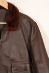 เสื้อแจ็คเก็ต G-1 Flight Jacket ของกองทัพเรือสหรัฐฯ มือสองจากช่วงปี 1950-1960 ไม่มีฉลากสัญญา