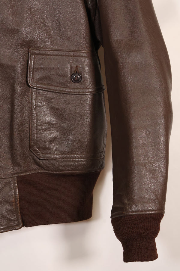 เสื้อแจ็คเก็ต G-1 Flight Jacket ของกองทัพเรือสหรัฐฯ มือสองจากช่วงปี 1950-1960 ไม่มีฉลากสัญญา