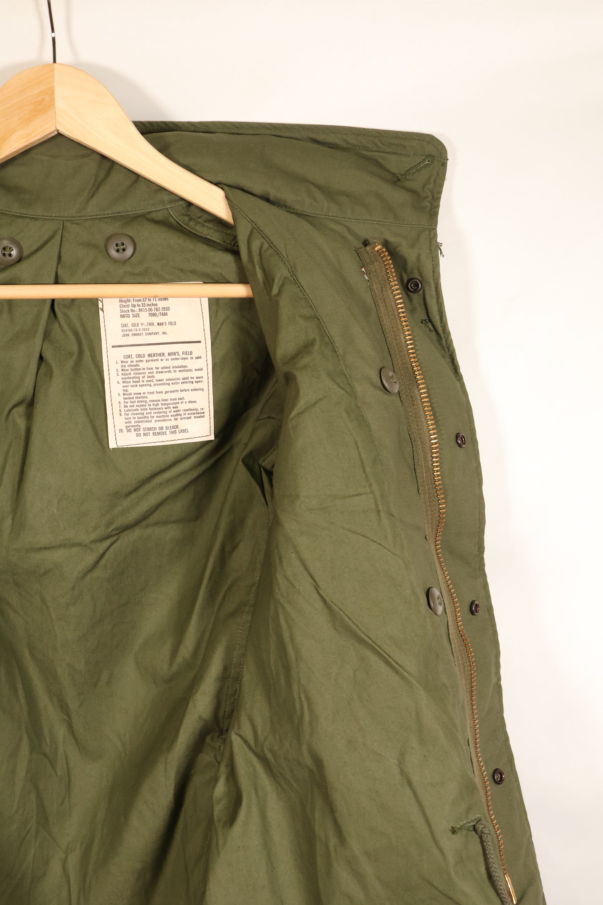 1976年契約　X-S-R　アメリカ軍　M65　フィールドジャケット　ほぼ未使用品