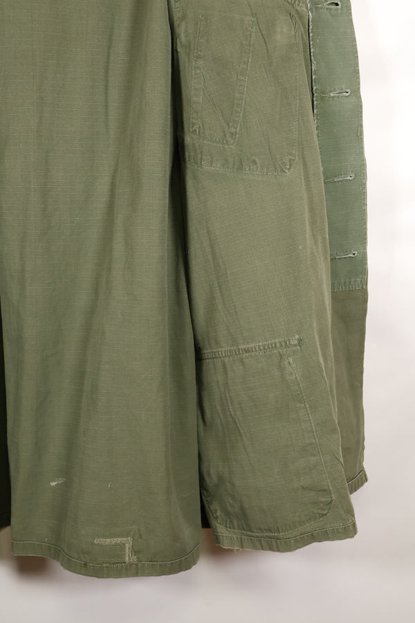 1968 Contract X-L-R 4th Model Jungle Fatigue Jacket, faded, used.